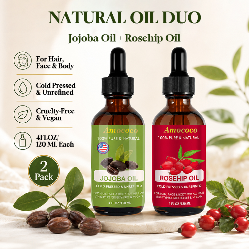 Amococo 2pcs Jojoba Oil and Ro - đánh giá và giá Cold Pressed Rose Hip